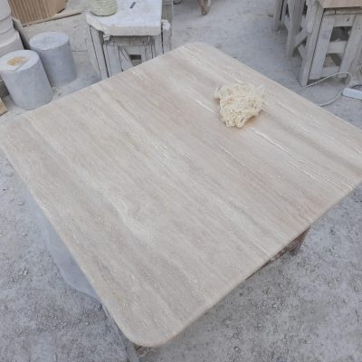 Honed + Filled Travertine Table